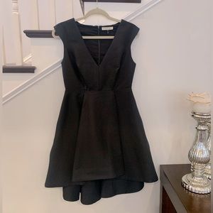 Halston heritage black high low dress